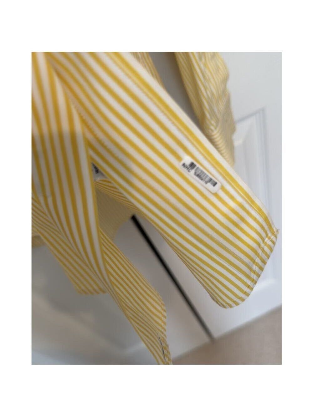 Ralph Lauren Men's Custom Fit Striped Poplin Shirt Yellow Size 16/34-35 $168 - Picture 7 of 8